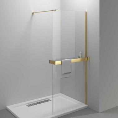 Душевая перегородка Walk-In HR VSW-4HR100CLG, 1000*2000, брашированное золото, стекло прозрачное	
