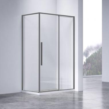 Душевой уголок Slim-N VSR-4SN8012CLGM, 1200*800, вороненая сталь, стекло прозрачное	