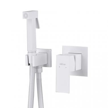 Смеситель ABBER Daheim AF8225W с гигиеническим душем, белый матовый	
