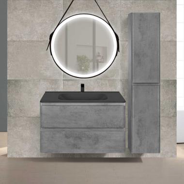 База под раковину Vico 800 подвесная, 2 выкатных ящика soft close, Beton	