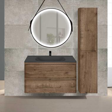 База под раковину Vico 800 подвесная, 2 выкатных ящика soft close, V.Oak	