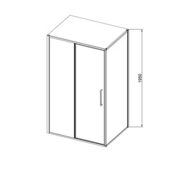 Душевой уголок Slim 8mm VSR-4SLP9012CLGM, 1200*900, вороненая сталь, стекло прозрачное
