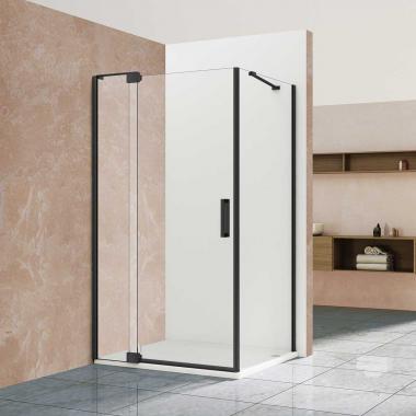 Душевой уголок Extra VSR-1E901080CLB, 900/1000*800, черный, стекло прозрачное Vincea VSR-1E901080CLB	