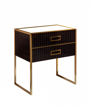 Тумба MONACO 80см h74см черная глянец + золото под раковину чашу	