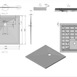 Поддон для душа из искусственного камня VST-4SR1010G, 1000*1000*25, серый