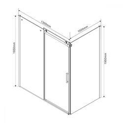 Душевой уголок Como VSR-1C1013CL, 1300*1000, хром, стекло прозрачное