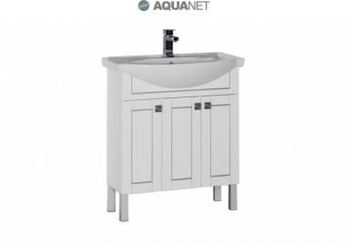 Мебель для ванной тумба Aquanet Честер 75 белая патина серебро 182629	