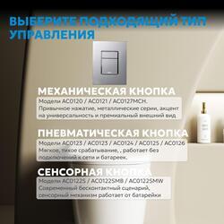 Кнопка смыва ABBER AC0123 пневматическая, хром глянцевый