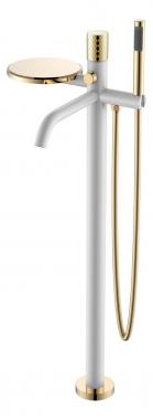 Смеситель STICK напольный WHITE DIAMOND GOLD	