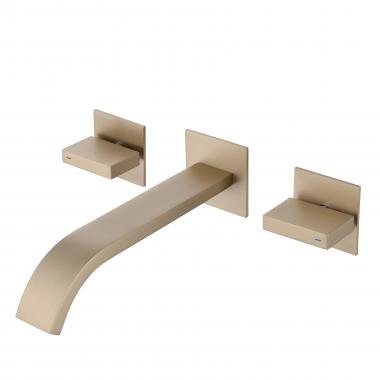 Смеситель ABBER Wasserfall AF8612G для раковины скрытого монтажа, золото матовое	