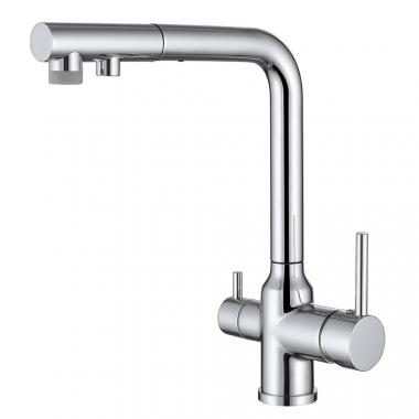 Смеситель ABBER Emotion AF8814 для кухни с подключением фильтра и выдвижной лейкой, хром	