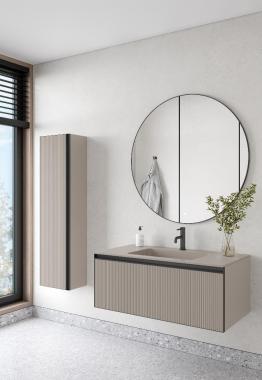 QUATRO 1 100CM тумба без раковины рифл DAPHNE профиль ANTHRACITE с подсветкой	