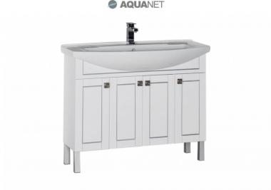 Мебель для ванной тумба Aquanet Честер 105 белая патина серебро 182630	