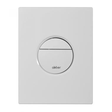 Кнопка смыва ABBER AC0126MW пневматическая, белая матовая	