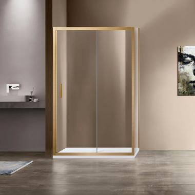 Душевой уголок Garda VSR-1G8015CLG, 1500*800, брашированное золото, стекло прозрачное	