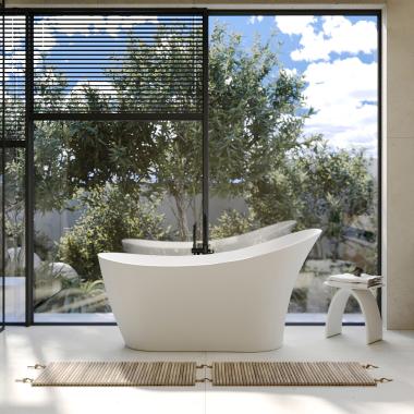 Ванна из искусственного камня ABBER Stein AS9618 белая матовая	