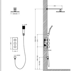 Душевая система Timo Tetra-Thermo SX-0179/17SM скрытого монтажа с термостатом, золото матовое
