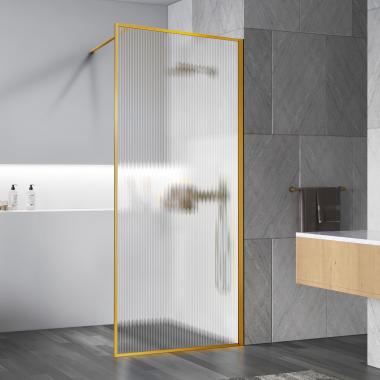 Душевая перегородка Walk-In VSW-1HP100FLBG, 1000*2000, брашированное золото, стекло рифленое	