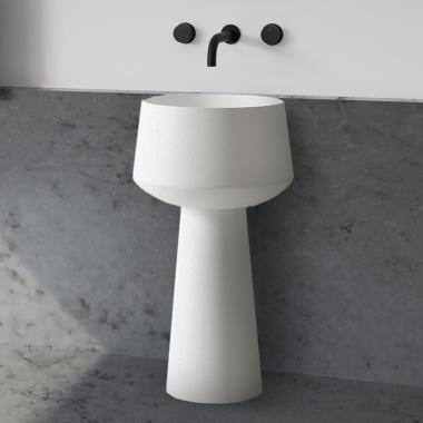 Раковина отдельностоящая ABBER Stein AS2508 белая матовая	