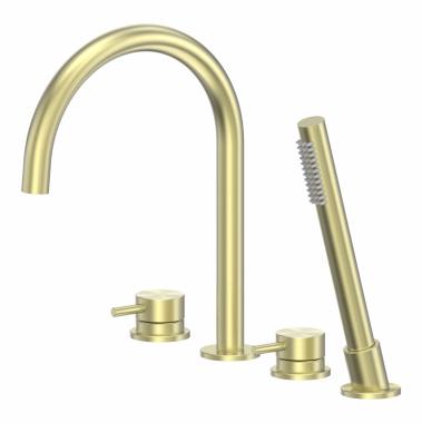 Смеситель ABBER Wasser Kreis 316 AF8113BG на борт ванны, золото брашированное	