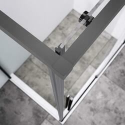 Душевой уголок Slim-N VSR-4SN8014CLGM, 1400*800, вороненая сталь, стекло прозрачное