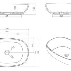 Раковина накладная прозрачная ABBER Kristall AT2805Saphir синяя