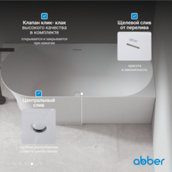 Акриловая ванна ABBER AB9258-1.5 L белая