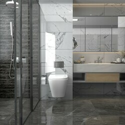 Комплект подвесной унитаз ABBER Rechteck AC1201 белый с инсталляцией AC0105 и кнопкой AC0121MMG золото матовое