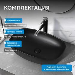 Раковина накладная ABBER Rechteck AC2206MB черная матовая