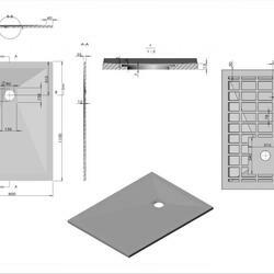 Поддон для душа из искусственного камня VST-4SR8011A, 1100*800*25, антрацит