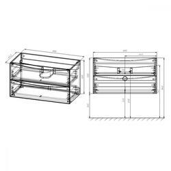 База под раковину Mia 900 подвесная, 2 выкатных ящика soft close, Beton