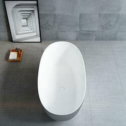 Ванна Solid Surface Vincea VBT-6S01MG, 1700*750*550, серый/белый мат., слив-перелив