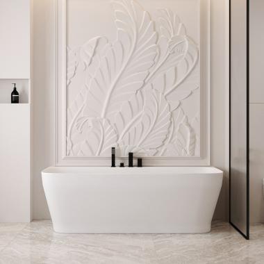 Ванна из искусственного камня ABBER Stein AS9616 белая матовая	