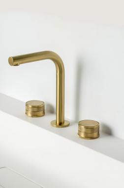Смеситель на столешницу PRESTIGE на 3 отв. MAT GOLD	
