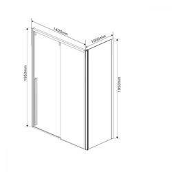 Душевой уголок Lugano VSR-1L1014CL-1, 1400*1000, хром, стекло прозрачное