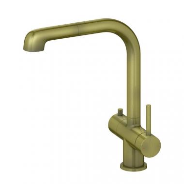 Смеситель Timo Saona 2346/02FL для кухни с подключением фильтра и выдвижной лейкой, антик	