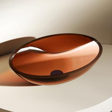 Раковина накладная прозрачная ABBER Kristall AT2802Opal коричневая	