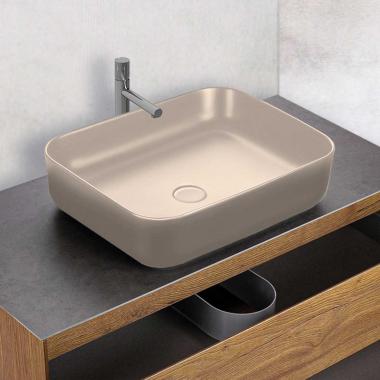 Раковина керамическая Vincea VBS-105MC, 500*390*130, накладная, цвет капучино матовый	