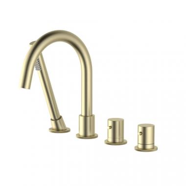 Смеситель для ванны с душем, врезной с термостатом Timo Saona 2330/17Y золото матовое	