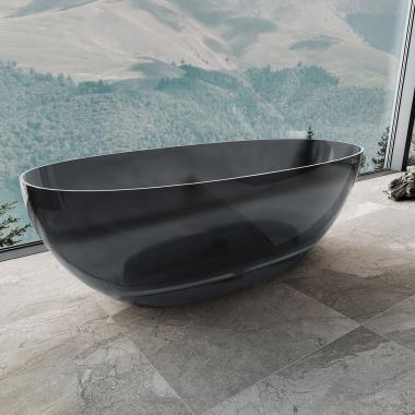 Ванна Solid Surface Vincea VBT-6T01B, 1700*750*550, цвет черный	