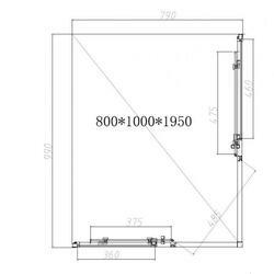 Душевой уголок Slim-N VSS-4SN8010CLB, 1000*800, черный, стекло прозрачное