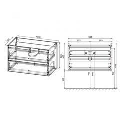 База под раковину Gio 100 подвесная, 2 выкатных ящика soft-close, T.Oak