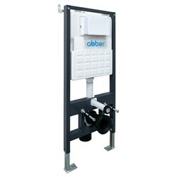 Комплект подвесной унитаз ABBER Rechteck AC1201MB черный матовый с инсталляцией AC0105 и кнопкой AC0121MW белая матовая