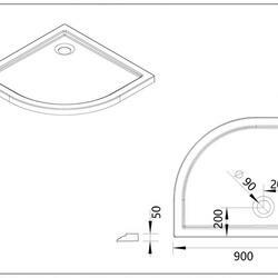 Поддон для душа акриловый VST-5AQ-9090, 900*900*50