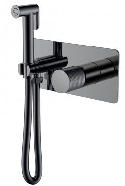 Смеситель гигиенический STICK Shine Gun Metal c ручкой TOUCH	