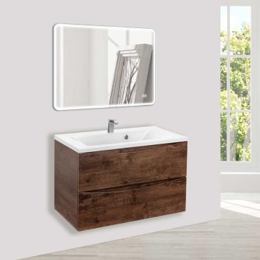 База под раковину Mia 800 подвесная, 2 выкатных ящика soft close, R.Wood	
