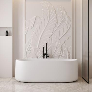 Ванна из искусственного камня ABBER Stein AS9607 белая матовая	