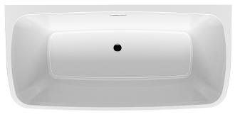 Отдельно стоящая ванна Riho Adore 180 белый glossy fall (заполнение через перелив) - хром 180x86	