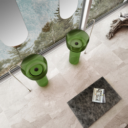 Раковина отдельностоящая прозрачная ABBER Kristall AT2702Emerald зеленая