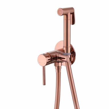 Смеситель ABBER Wasser Kreis AF8125RG с гигиеническим душем, розовое золото	